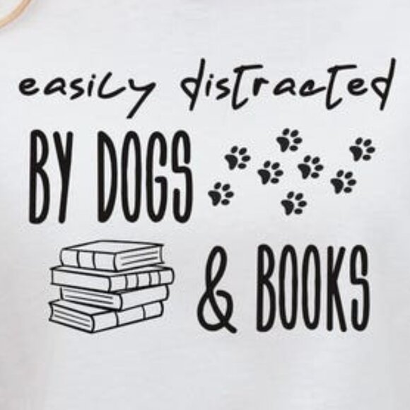 Easily Distracted by Dogs and Books Tee - Picture 2 of 4
